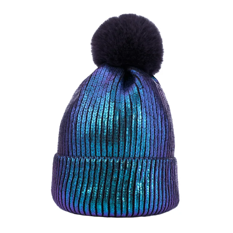 Для женщин зимняя шапка вязаный свитер из хлопка; модная зимняя теплая шапочка Регулируемый головной убор капюшон мягкий помпон шапка для спортивных занятий на свежем воздухе