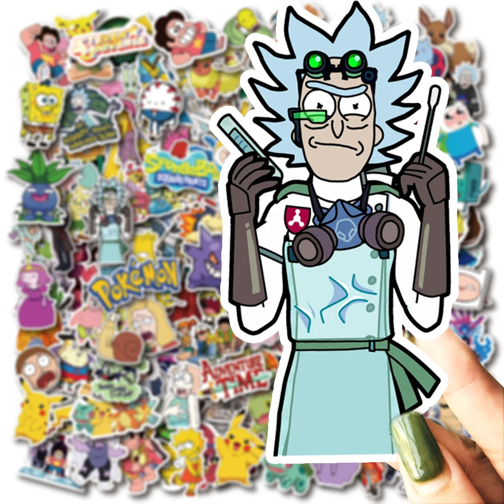 300 PCS Large Pack America Europe Animation and Pokemon Pikachu Cartoon Waterproof PVC Stickers for Laptop Helmet Bicycle Bottle