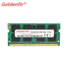 Goldenfir-memoria Ram DDR3 para ordenador portátil y portátil, 2GB/4GB/8gb106mhz, 1333MHz, 1600MHz, PC3-8500, PC3-10600, SODIMM, PC3-12800