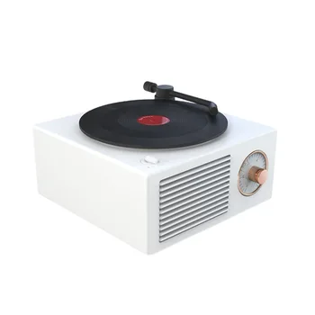 

Vinyl record player speaker wireless portable mini steel retro atomic speaker radio recorder wireless Bluetooth, TF card, AUX