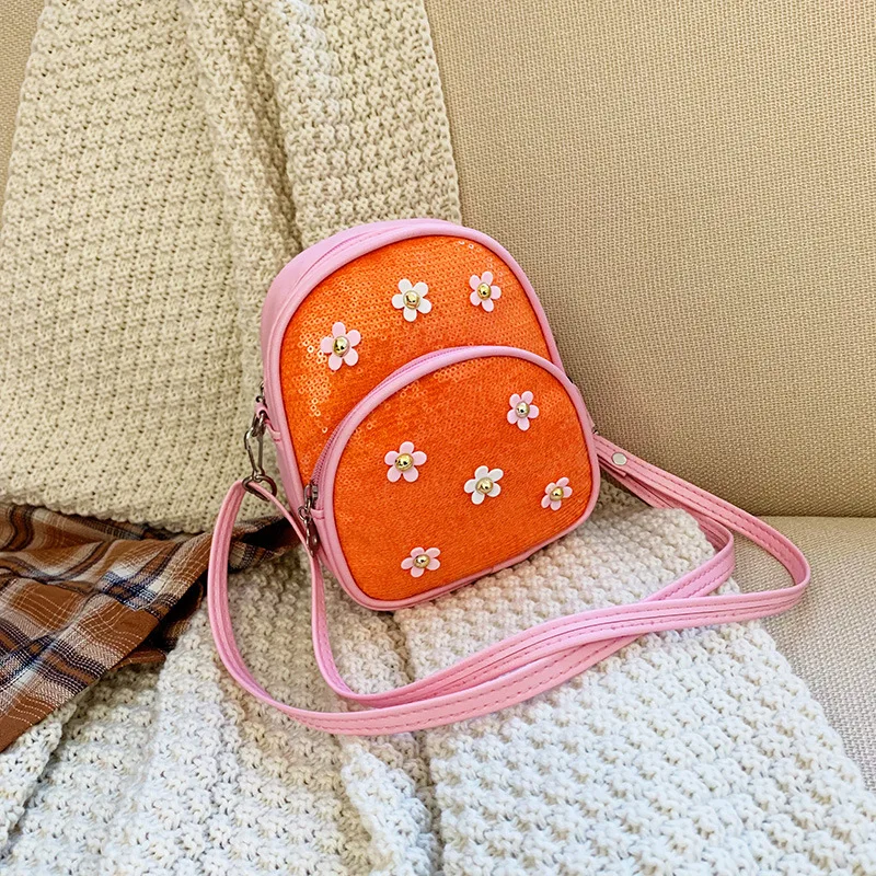 

Multi-functional Children Backpack Korean-style Sequin Small Flower Baby Oblique Bag