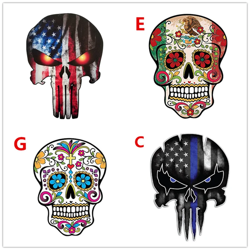 

Mexico Skulls Funny Creative Decoration Relective for Trunk Windshield Fuel Tank Tap Auto Tuning Styling