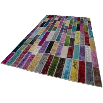 

200x311 Cm Multicolor Handmade Modern Patchwork Rug-7x10 Ft