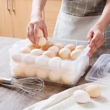 Двойной Кухонный Контейнер для хранения яиц контейнер органайзер для холодильника пластиковый корпус с ручкой держать яйцо свежим