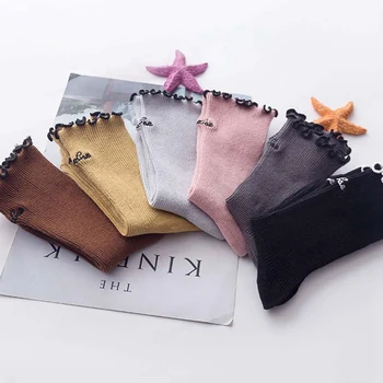 

Cotton Women Socks High Grade Cute Frill Ruffles Short Thin Socks Spring Summer Princess Socks