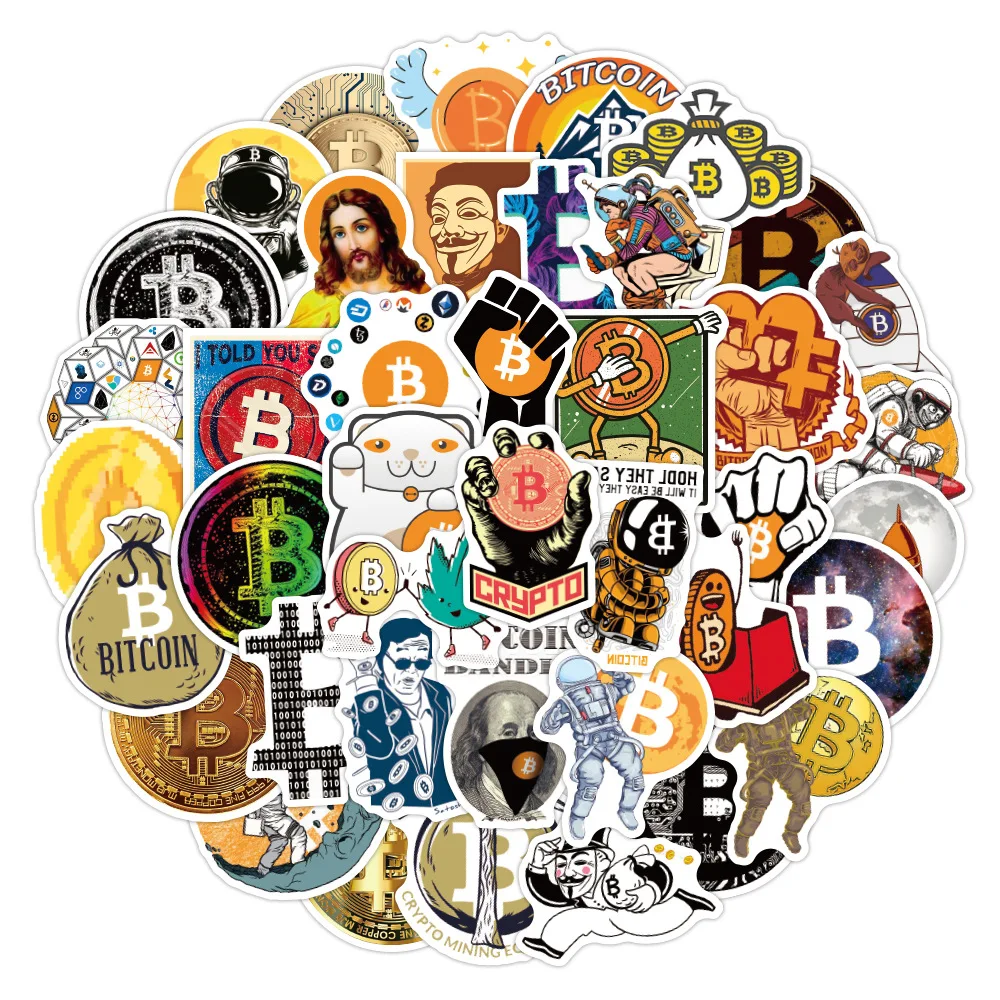 재미있는 비트코인 스티커, 도지코인 기념 동전 스티커, 오토바이 노트북 컴퓨터 자동차 어린이 장난감 데칼, 팩당 50 개 -  AliExpress