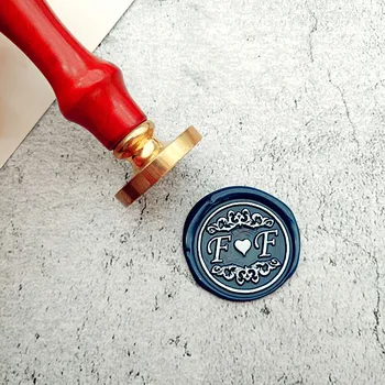 

DIY Customize Double Name 2 Initials Personalized Letter Stamp Red Wooden Handle Brass Head /Wedding Wax Seal Stamp