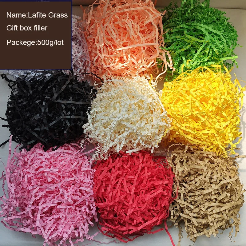 

100g/lot Wavy Fold Paper Lafite Grass Gift Box Filler Multiple Colour Gift Box Decorative Fruit Packaging Box Shockproof Filler