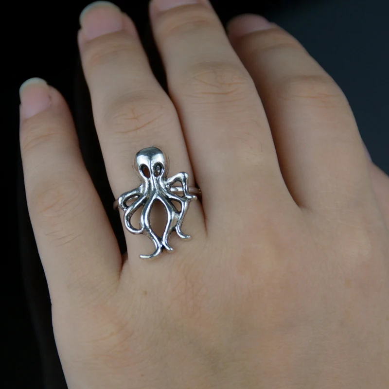 

12pcs metal octopus ring adjustable