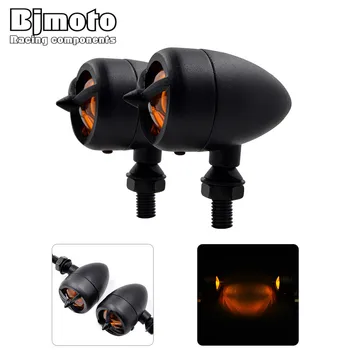 

2020 Motocross LED Aluminum Turn Signals Bullet Blinker Amber Indicator Lights For Harley Motorcycle 2 wires Retro lamp blinker