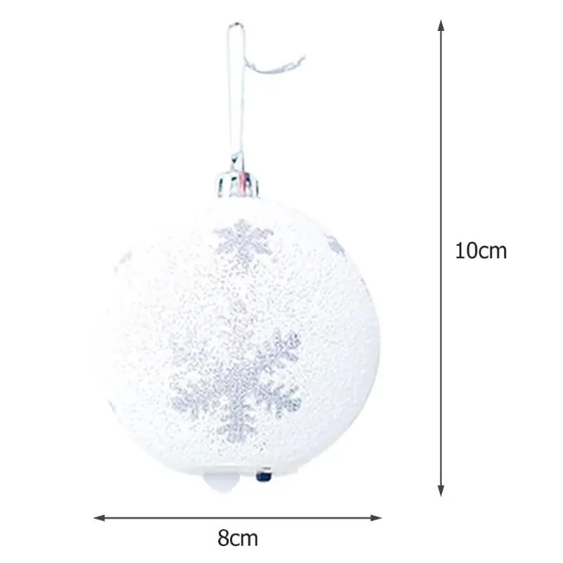 Пластиковая Рождественская елка шар украшения Подвески Белый напечатанный с освещением