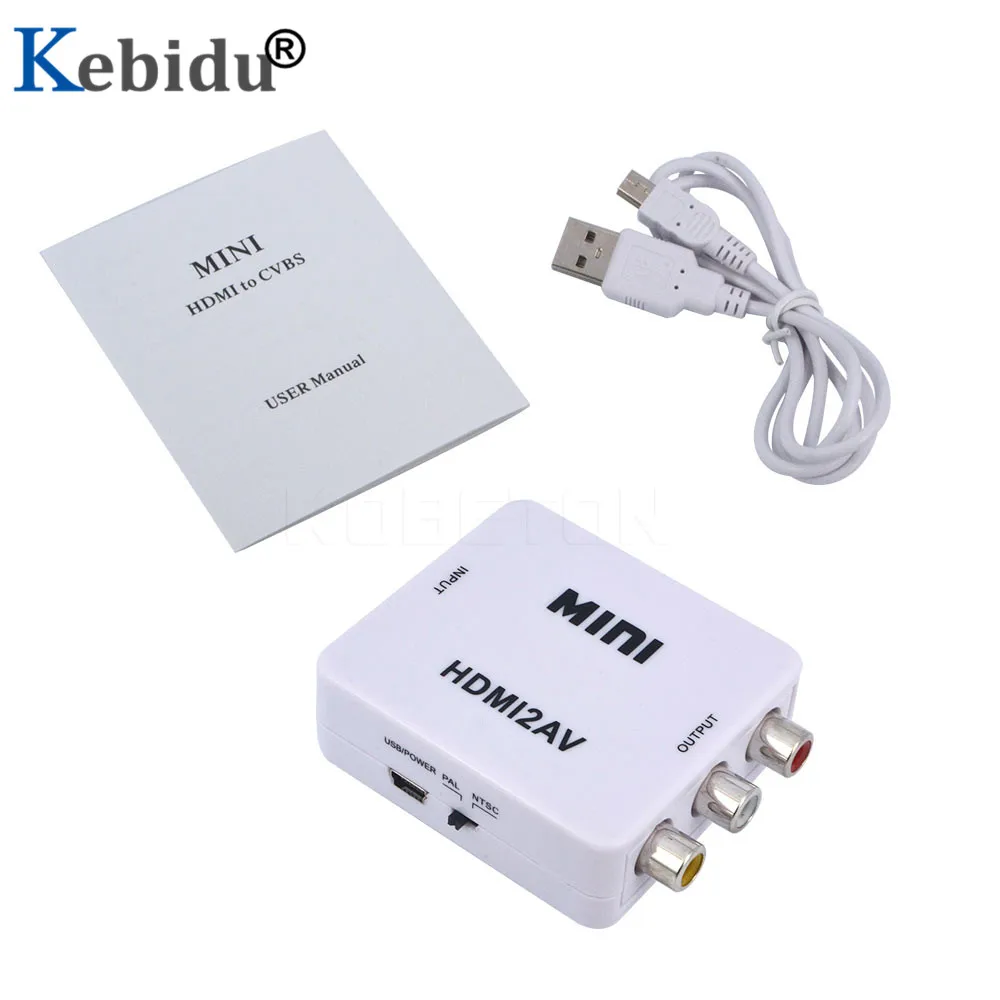 

1080P Mini HDMI To RCA AV Composite Adapter Converter Audio Video Cable CVBS AV Adapter Converter for HD TV with USB Cable