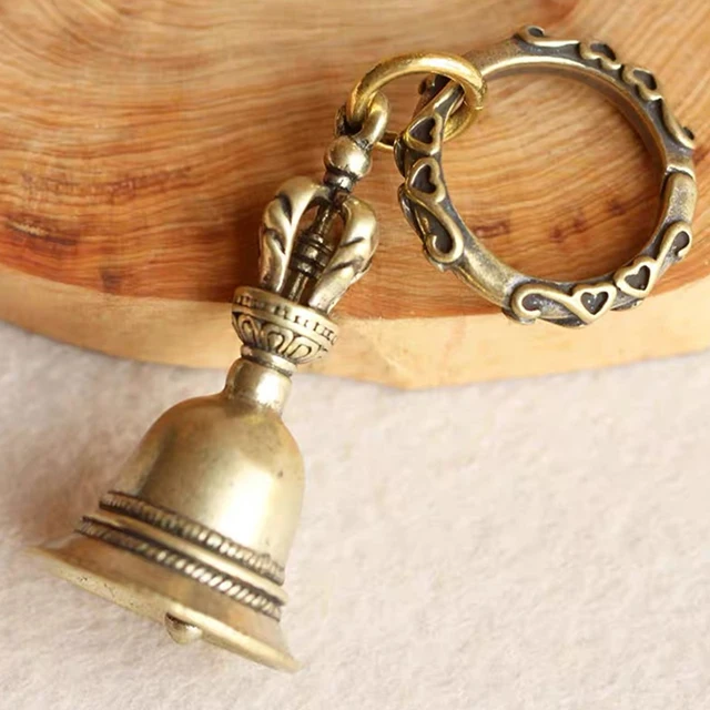 Brass Handicraft die-casting Drop Bell Key Car Button Wind Bell Tibetan Bronze Bell Creative Gift Home Decoration Accessories 4