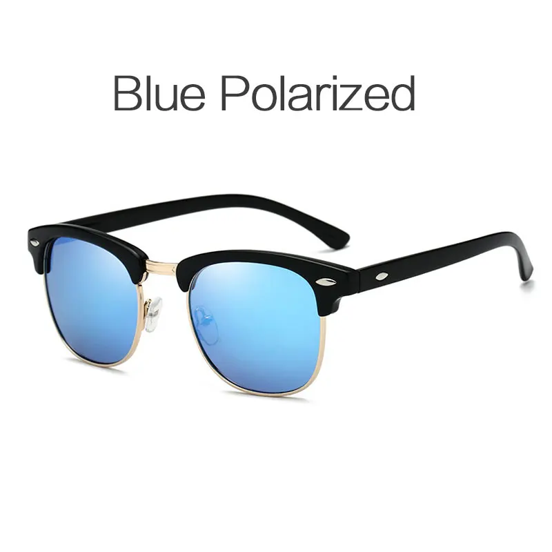 Классические квадратные поляризационные мужские солнцезащитные очки женские роскошные брендовые уличные водительские солнцезащитные очки мужские дизайнерские солнцезащитные очки с заклепками для женщин - Цвет линз: blue