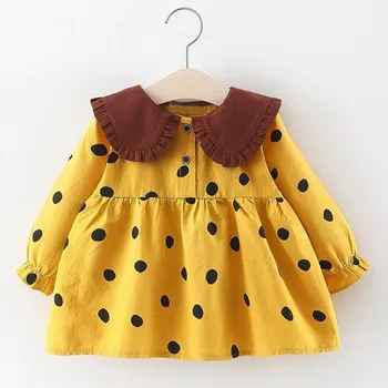 

Baby Girl Dress Casual Long Sleeve Fall Spring Dress 1 Year Birthday Party Dot Toddler Girls Kids Clothes Vestido Bebes Infantil