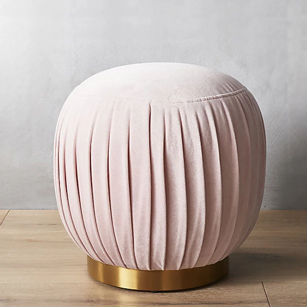 

2019 Household Low Foot Stool Circular Small Metal Bench Revivalism Kids/Children Chair Living Room Small Tea Table Sofa Fabric