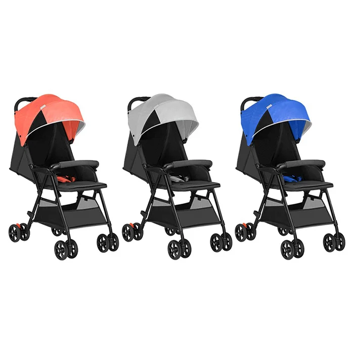 Collection  Lightweight Folding Stroller 3-Stage Waterproof Canopy Adjustable Angle Double Shock Absorption Fou 