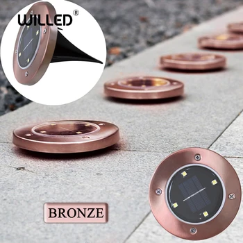 

Driveway Terrace Lighting 8 LED solar ground lights waterproof underground lamps garden floor deck lights for Yard stairs lawn