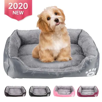 

S-XL 5 Colors Paw Pet Sofa Dog Beds Waterproof Bottom Soft Fleece Warm Cat Bed House Petshop cama perro