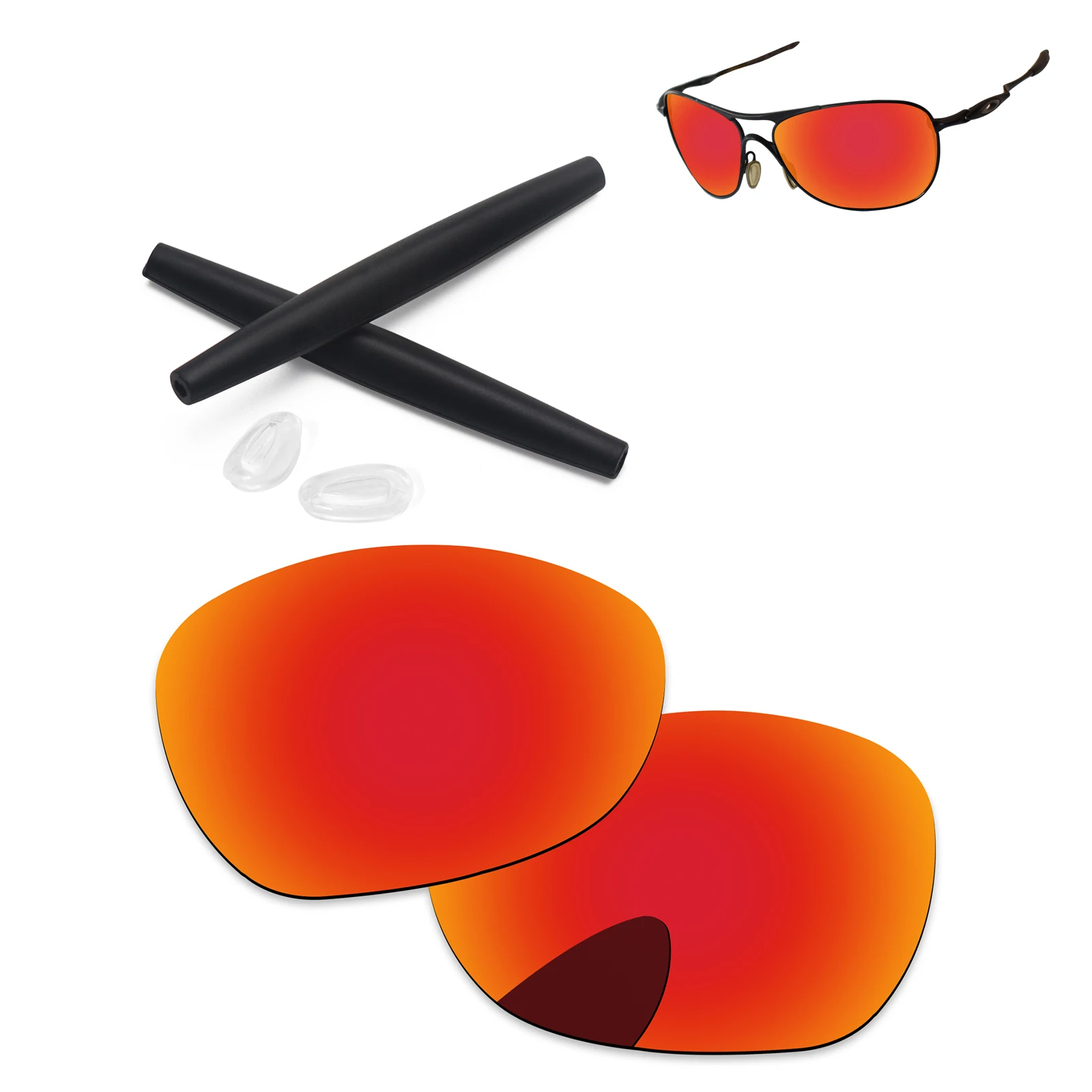 PapaViva Polarized Replacement Lenses and Ear Socks& Nose Pads for Authentic Crosshair New 2012 OO4060- Multiple Options - Цвет линз: Fire Red