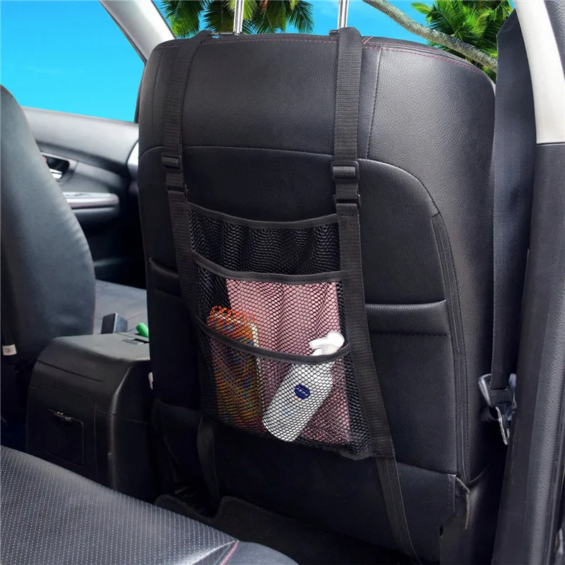 Car Interior Trunk Seat Back Elastic Mesh Net Car Styling Storage Bag  Pocket Cage velcro Grid Pocket Holder Car Accessories Trun