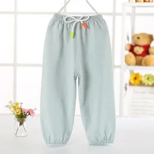 Летние противомоскитные штаны для малышей новые стильные хлопковые льняные Тонкие штаны-фонарики для мальчиков и девочек Весенняя хлопковая одежда Cra