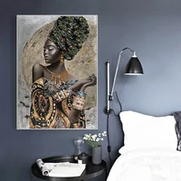 African Black Woman Art HD Posters and Print Abstract African Girl Canvas Paintings Wall Art Decoration Pictures Wall Home Decor 3