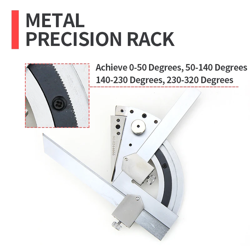 고정밀 범용 각도 눈금자 320 학위 탄소강 각도기 각도 눈금자 목공 측정 각도 도구 게이지