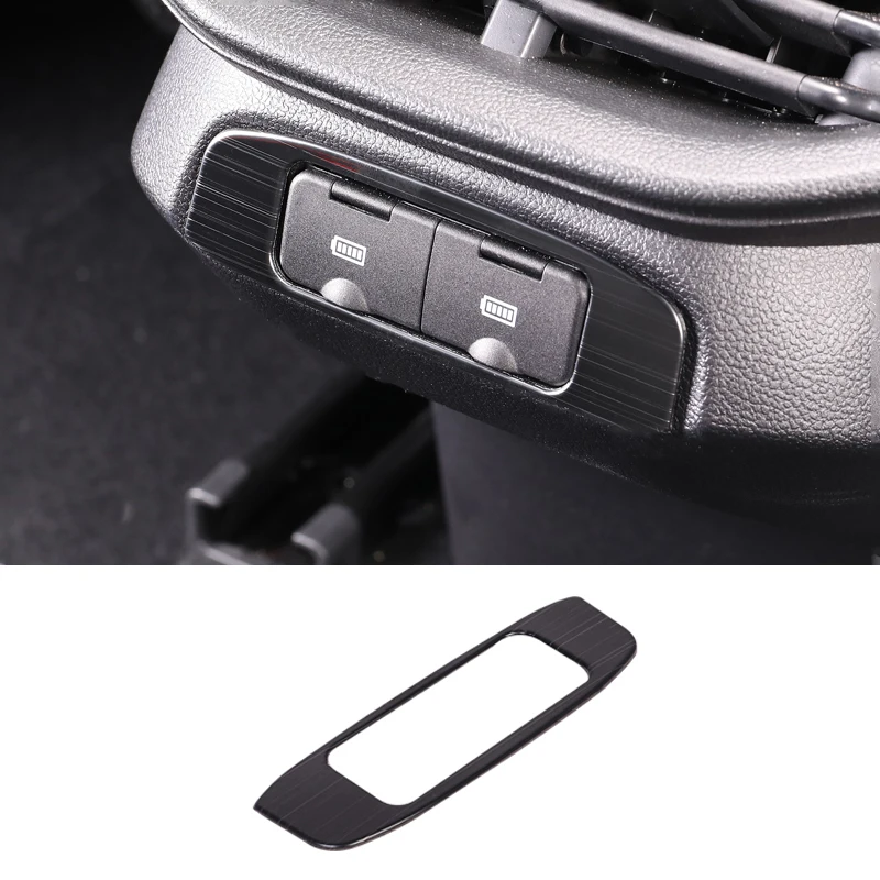 thumbnail image 1 of Embellecedor de panel de encendedor de cigarrillos trasero de acero inoxidable para Haval H6 3.ª generación GT 2021 2022 2023 2024 HEV PHEV, adhesivo para marco USB, 1 of 5
