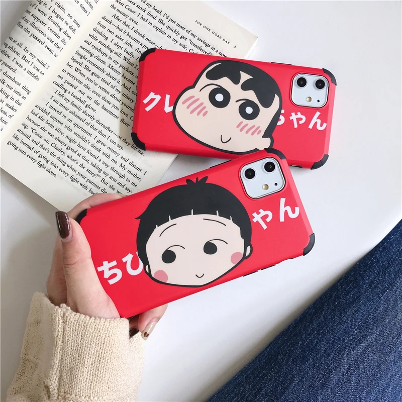 

Japan Cute Cartoon anime Phone Cover Case For Iphone X 11 pro Xs Max Xr 10 8 7 6 6s Plus Luxury Soft cases Couple Coque Fundas