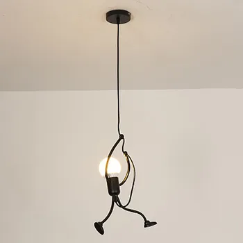 

Nordic Wrought Iron Creative Villain Chandelier Luminaire Single Head Adjustable Height Charming Hanging Chandelier No Bulb #N