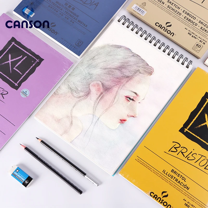 CANSON Mű- Festészet Könyv 16K/8K/A4/A3 számára sketch/marker/acrylic/watercolor/pencil/toner botot Könyv Nátronpapír Irat Könyv XL Széria