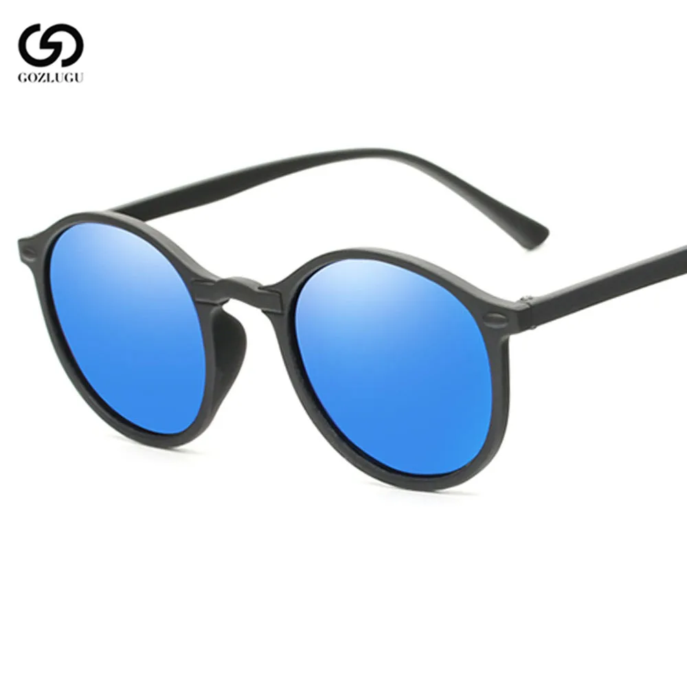 R02 blue lens GOZLUGU, мужские, черная оправа, поляризационные солнцезащитные очки, женские, уф400, для спорта на открытом воздухе, для вождения, очки унисекс, очки с квадратной оправой, Gafas De Sol G061 - Цвет линз: R02 blue lens