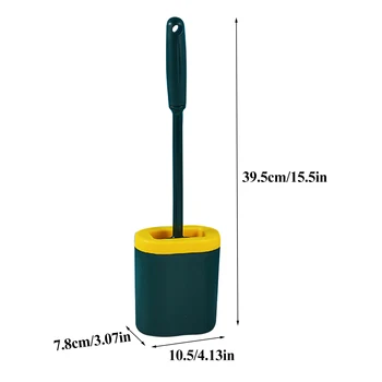 

Silicone Toilet Brush Soft Bristle Wall-mounted Bathroom Toilet Brush Holder Set Clean Tool Durable Thermoplastic Rubber