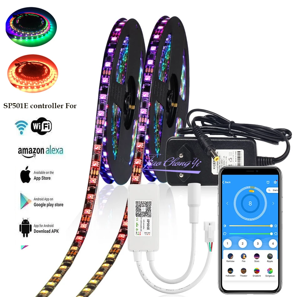 DC12V WS2811 30 светодиодный/м 60 Светодиодный/M Адресуемых СВЕТОДИОДНЫЙ полосы 5050 RGB