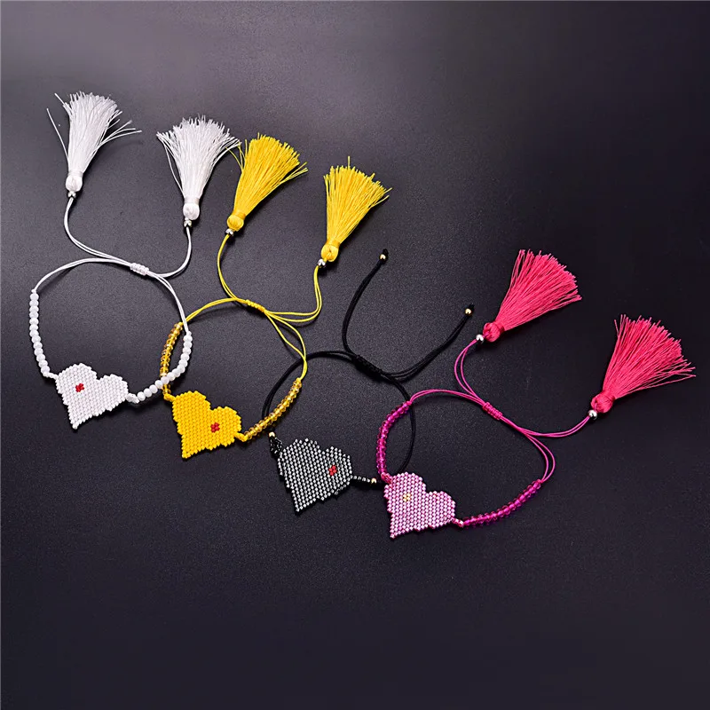 

SEDmart 2019 Handmade tassel heart Bracelets for Women evil eye Bracelet Insta Pulseras bohemian Jewelry Gifts