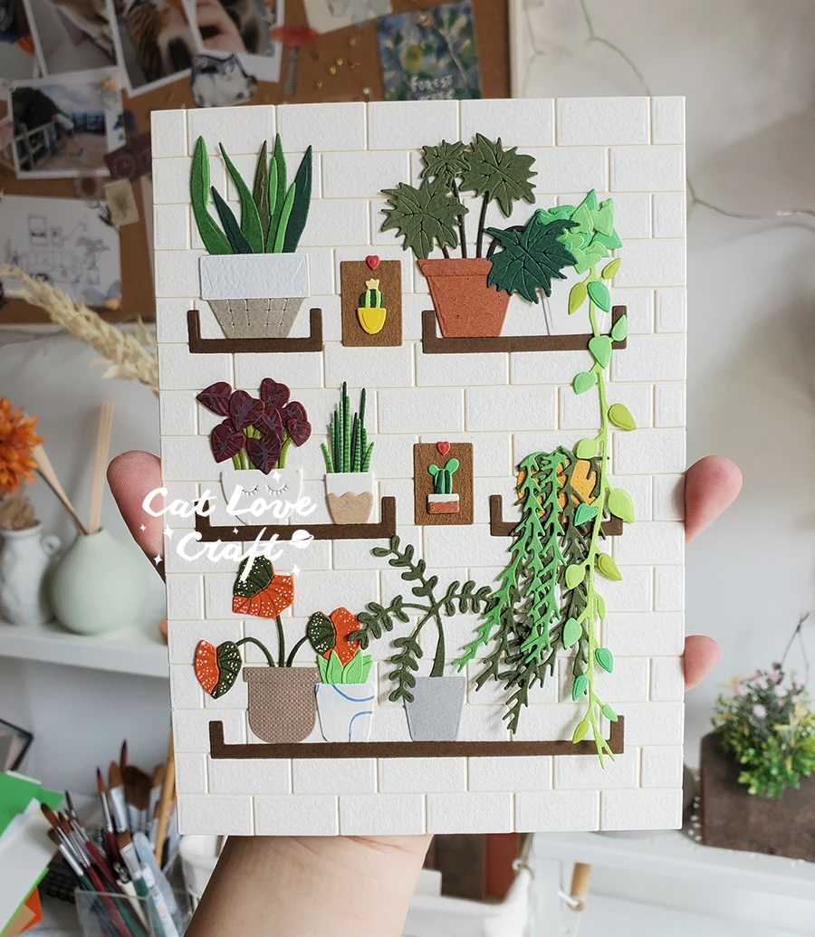 Catlove 식물 포스터-2 금속 절단 다이, 스크랩북 금형 스텐실 다이 컷 카드 제작, DIY 공예 엠보싱, 2020 새로운 다이