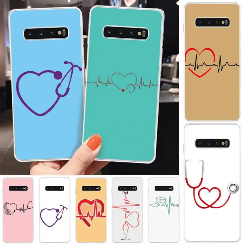 

Medicine Health Heart Phone Case transparent for Samsung S10 plus S10 E(lite) S6 S7 edge S8 S9 Plus Brand