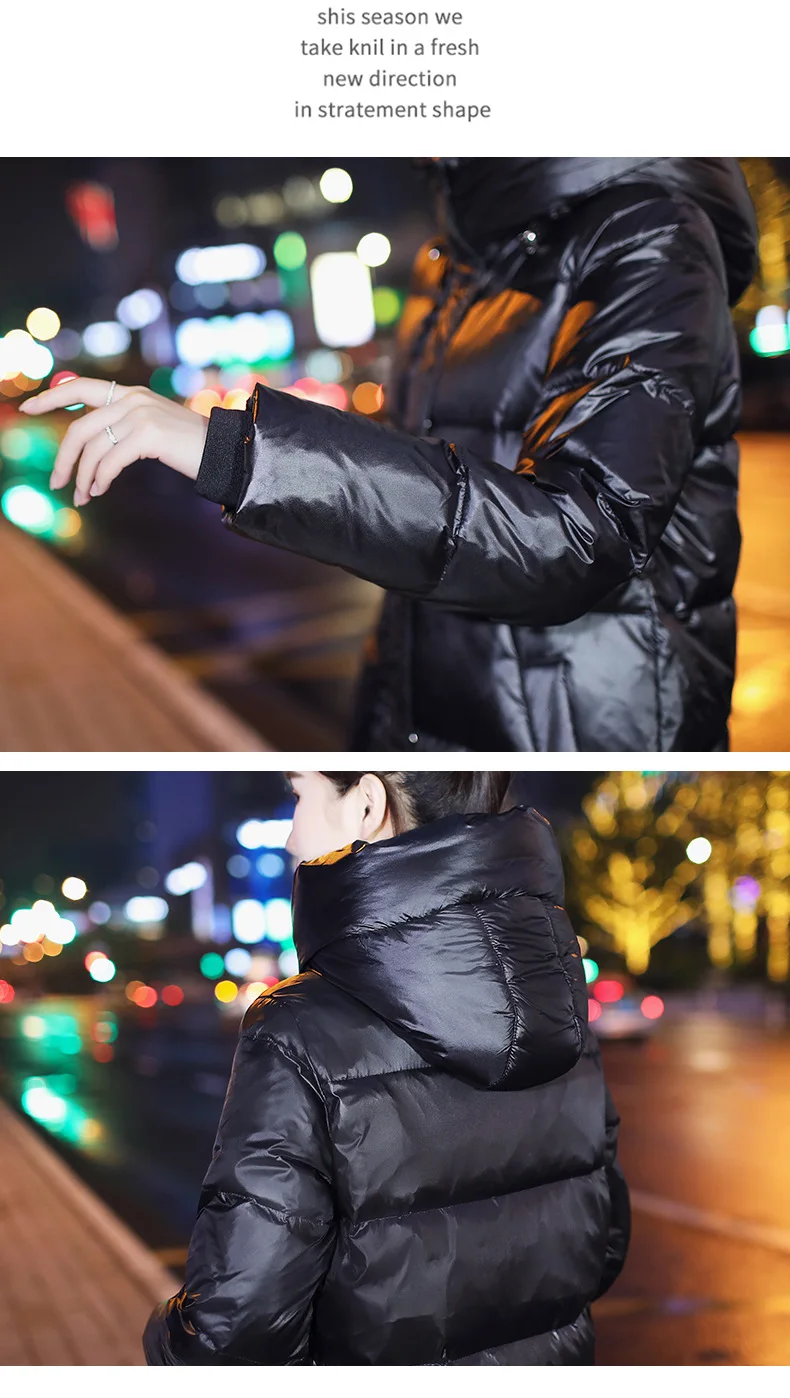 Длинный черный пуховик, пальто, женская теплая Корейская ветровка, толстый 90% белый утиный пух, женский зимний пуховик, пальто