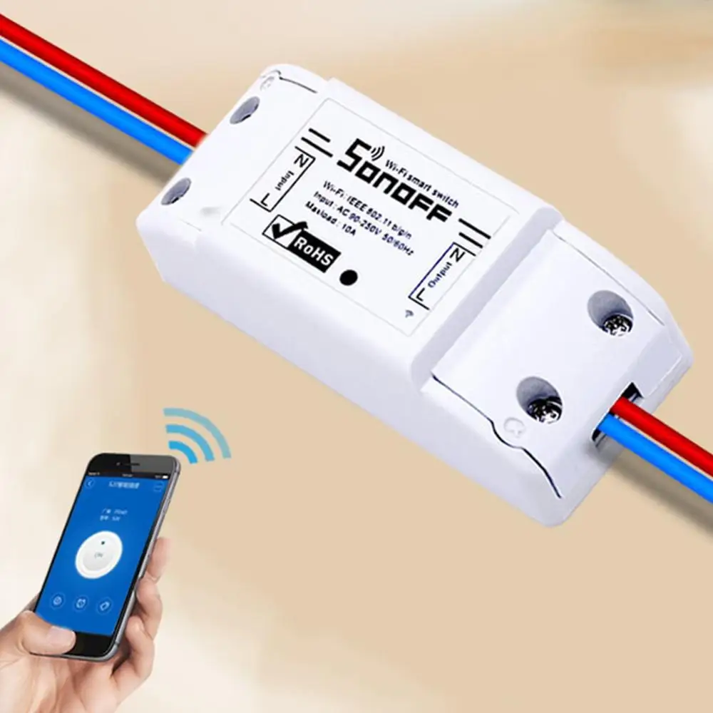 

WiFi Wireless Smart Switch Module ABS Shell Socket for DIY Home Kitchen Wirelesssocket Remotecontrol