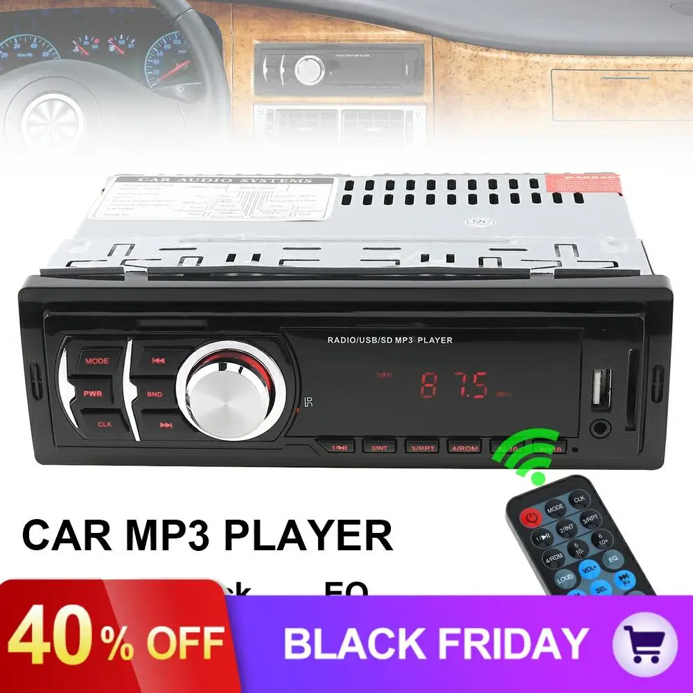60 Вт x 4CH в тире автомобиля Радио стерео аудио Музыка MP3 плеер FM USB SD AUX MMC вход приемник