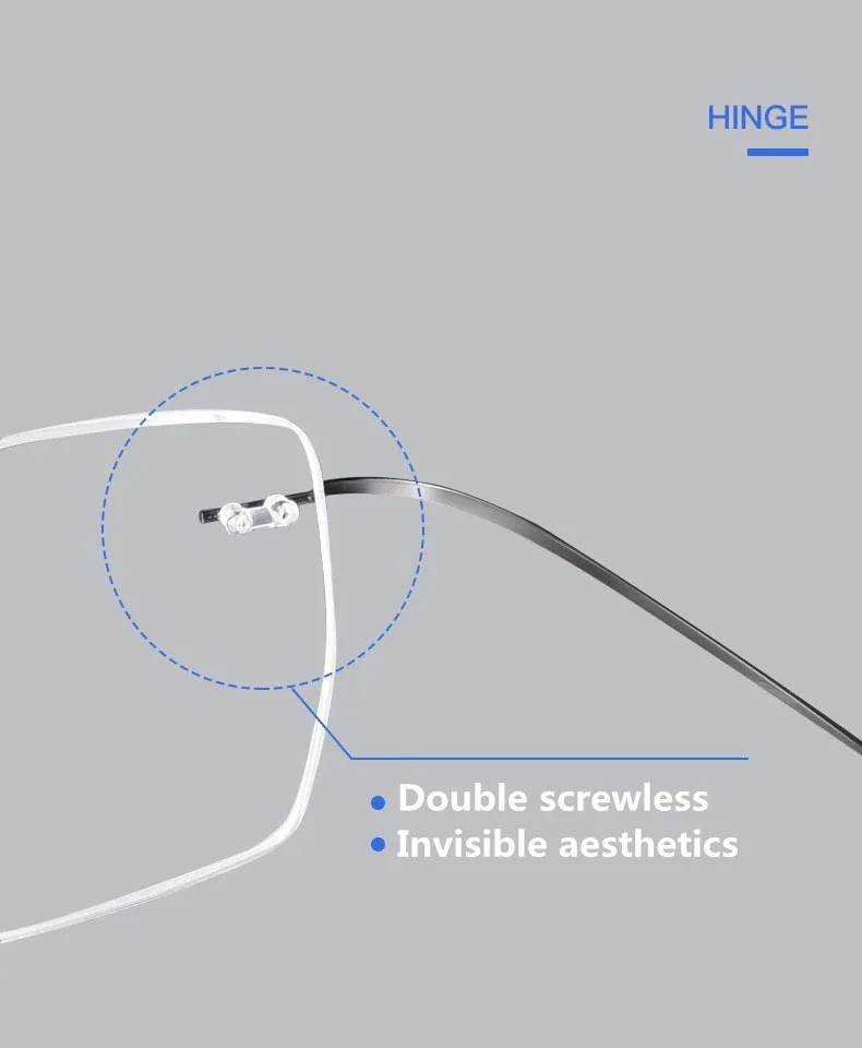 52-17, квадратная оправа для очков, очки для мужчин и женщин, титановый сплав, без оправы, компьютерная оптическая Женская, мужская, прозрачные линзы, оправа для очков