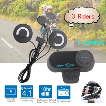 

Bluetooth Motorcycle Helmet Intercom Bluetooth Headset Interphone FM MP3 Waterproof Sun-proof for Motorcycle and Skiing Helmet