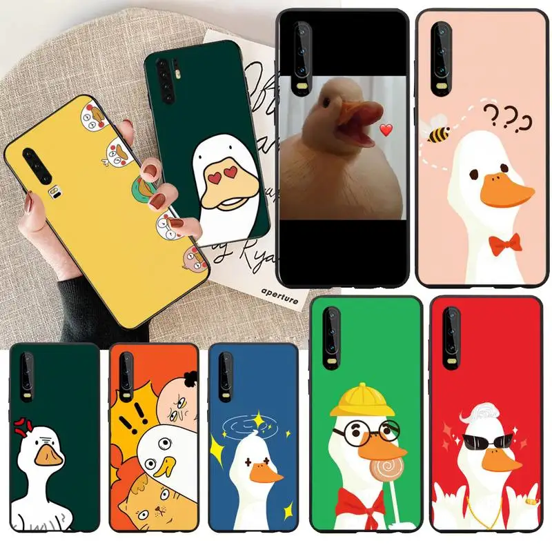 

NBDRUICAI Funny Happy Duck DIY Luxury Phone Case for Huawei P30 P20 Mate 20 Pro Lite Smart Y9 prime 2019