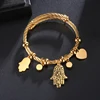 Turkish Lucky Fatima Hand Evil Eye Heart Adjustable Bracelets For Women High Quality Stainless Steel Jewelry 3