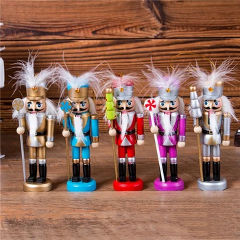 

New Year Decor Kids Doll 1Pcs 12cm Wooden Nutcracker Soldier Merry Christmas Decoration Pendants Ornaments for Xmas Tree Decor,Q