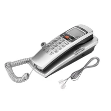Mini teléfono fijo montado en la pared, dispositivo de escritorio con cable, pantalla de identificación de llamadas para uso en casa, oficina, negocios, Hotel