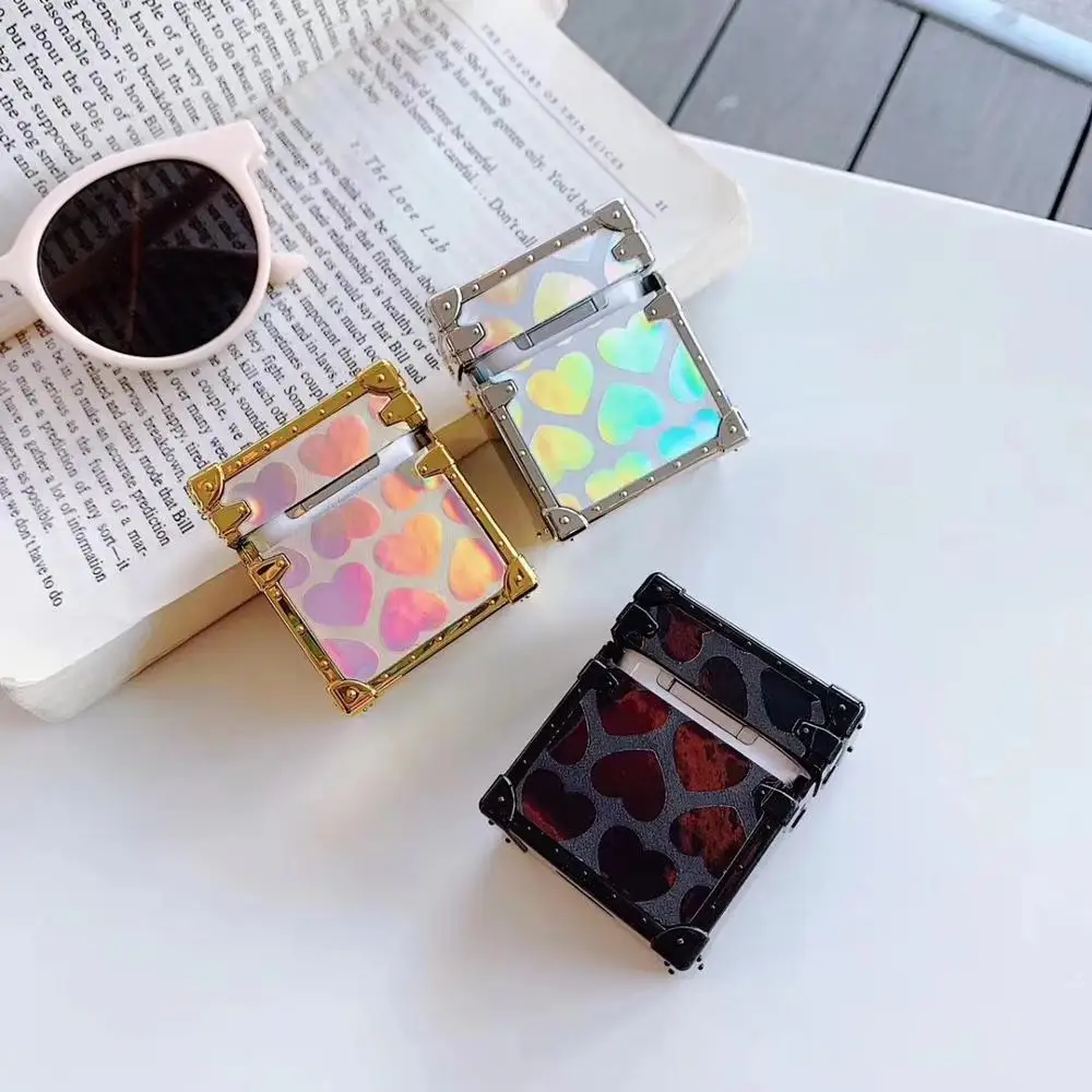 Luxury Metal Love Heart Bling Case For Apple Airpods 1 2 Protective Wireless Bluetooth Earphone Accessories Cover Charging Box Earphone Accessories Aliexpress
