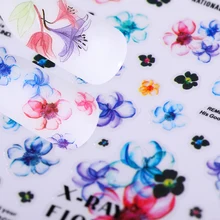 1 лист, цветы, смешанные узоры, цветы, 3D наклейки для ногтей, наклейки для ногтей, переводные наклейки с водой, полный обертывание, украшения для ногтей, наклейки DIY s