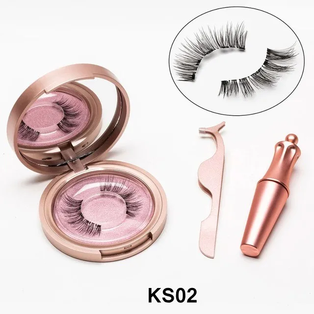 KS02 pearl 1 пара 5 Магнитный Магнит для ресниц Магнитный жидкий карандаш для глаз и магнитные накладные ресницы и Пинцет Набор - Цвет: KS02 pearl